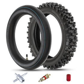 Mtilieosa front view of 80/100-12 tire showing tread and profile for confident handling