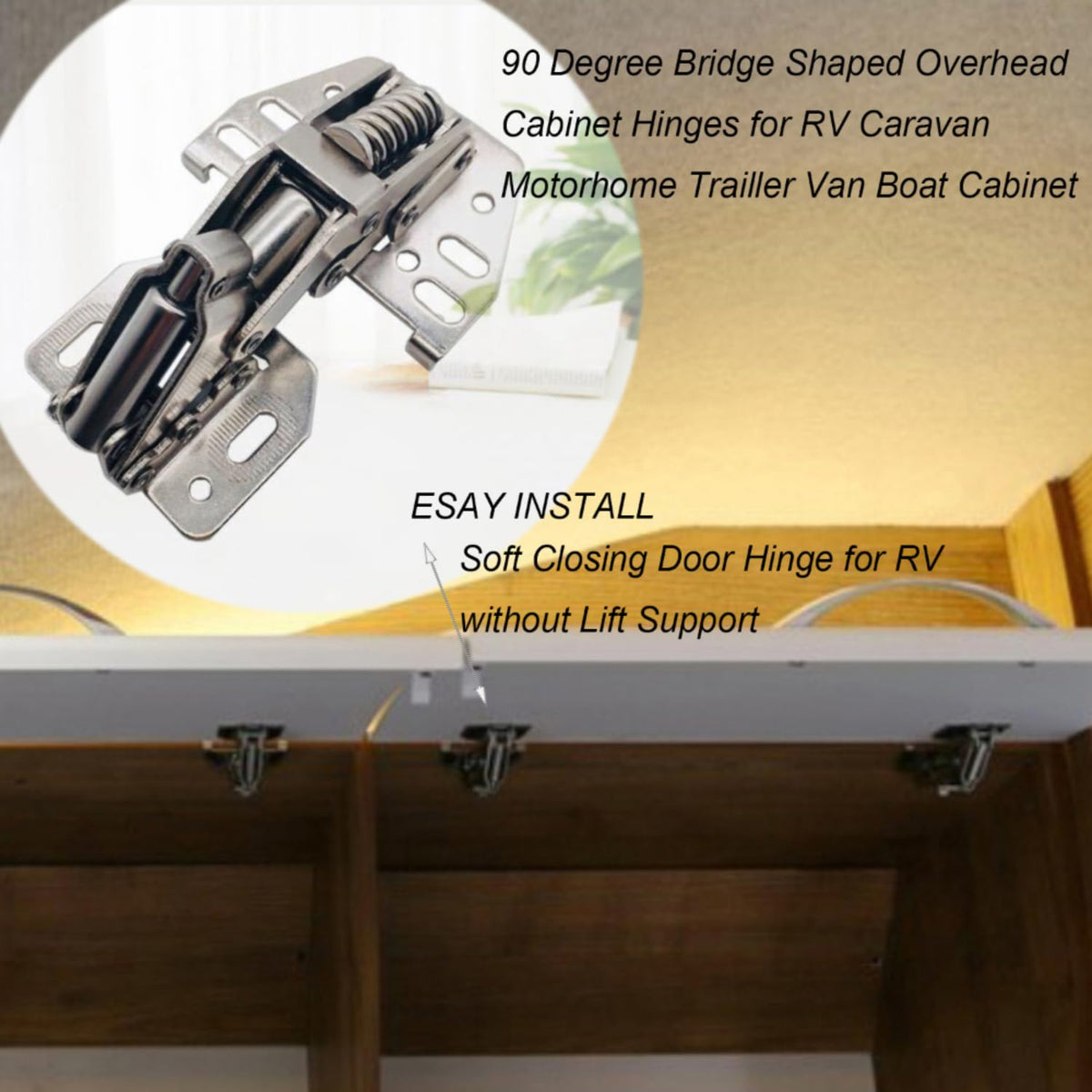 MTSmart four hinges laid out to show full set for multiple cabinets