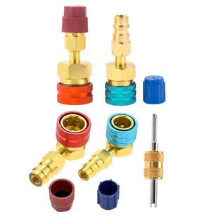 Mtsooning front view of adapter kit showing color-coded couplers and caps for fast identification