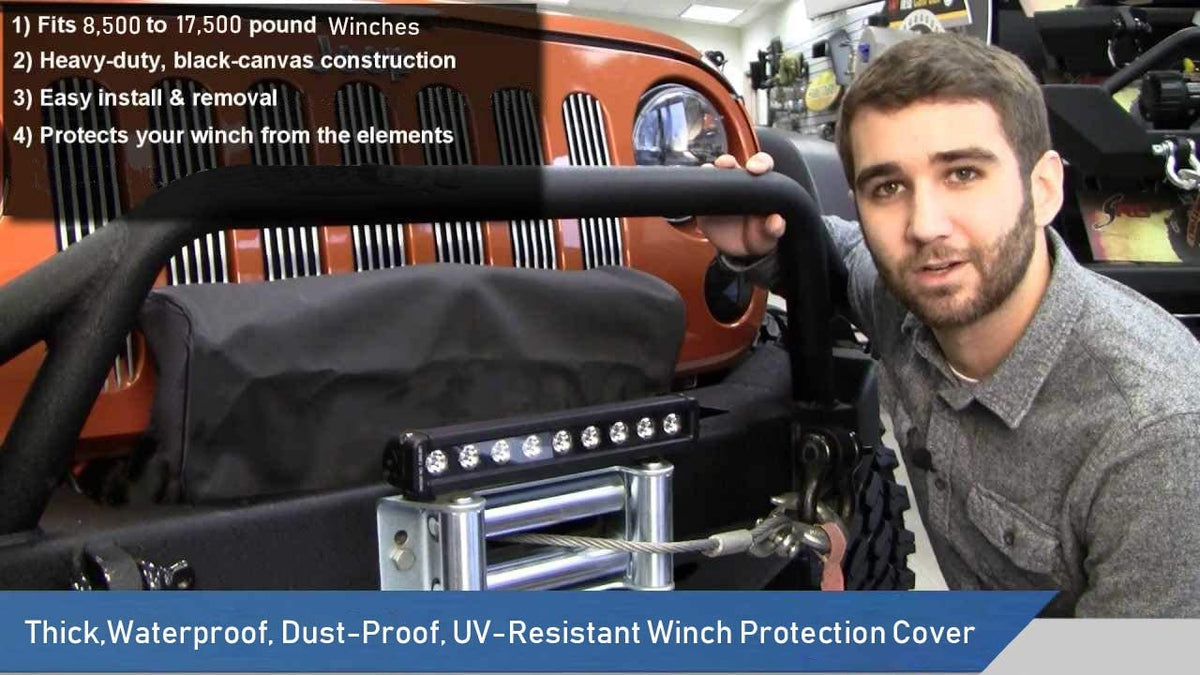 MUAKIOY cover installed on a winch protecting it from weather
