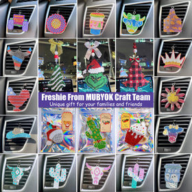 MUBYOK beads poured into silicone freshie molds for easy crafting