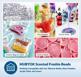 MUBYOK closeup of midnight ice beads highlighting texture and consistent scent load