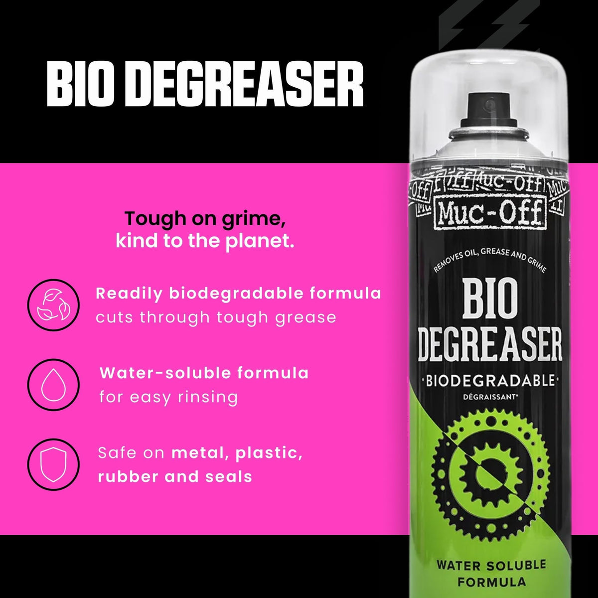 Muc-Off spray nozzle close-up offering precise application control benefit