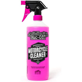 Muc-Off cleaner close-up label highlighting powerful nano-tech cleaning