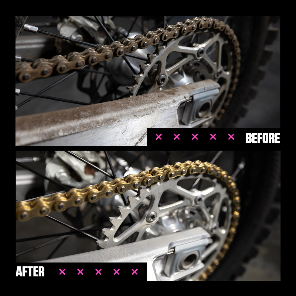 Muc-Off lubricant close-up showing ceramic finish for wear resistance