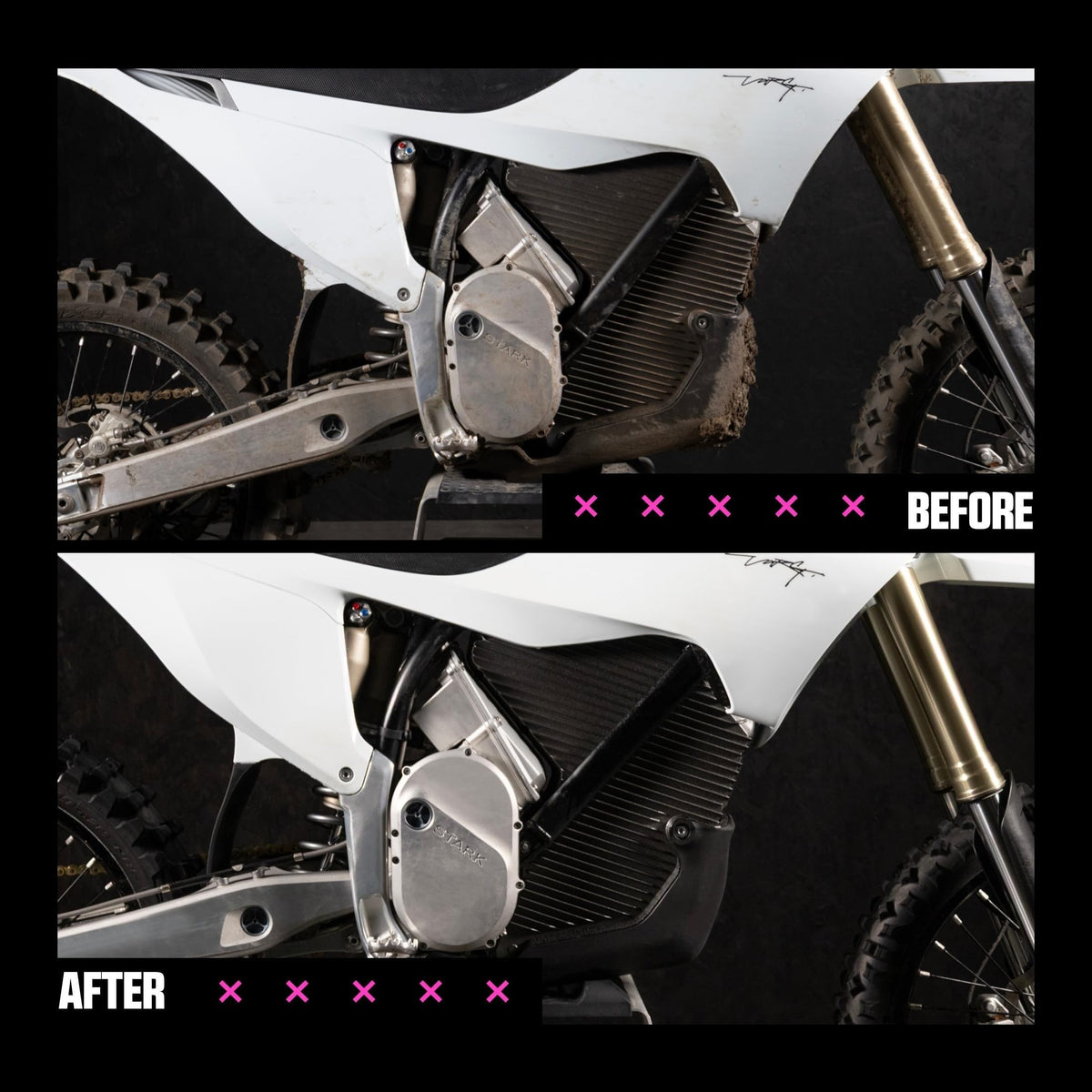 Muc-Off pink cleaner texture in hand highlighting concentrated, effective formula