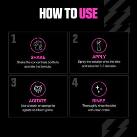 Muc-Off bottle near disc brake rotor showing safe use close to brakes