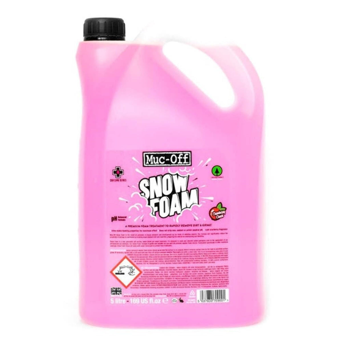 Muc-Off Snow Foam 5L front bottle showing label and professional cleaning benefit