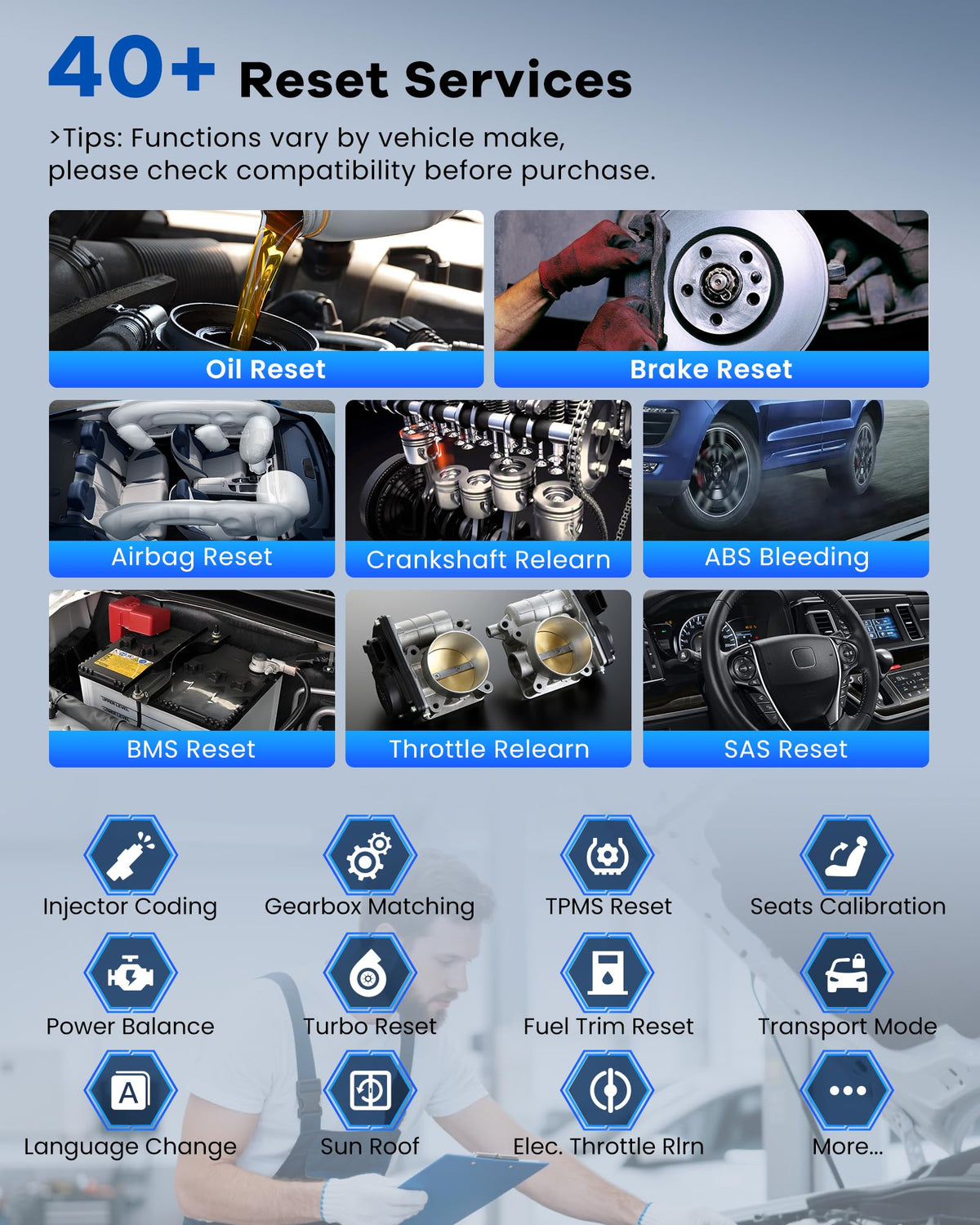MUCAR accessories spread including cables and adapters for workshop versatility
