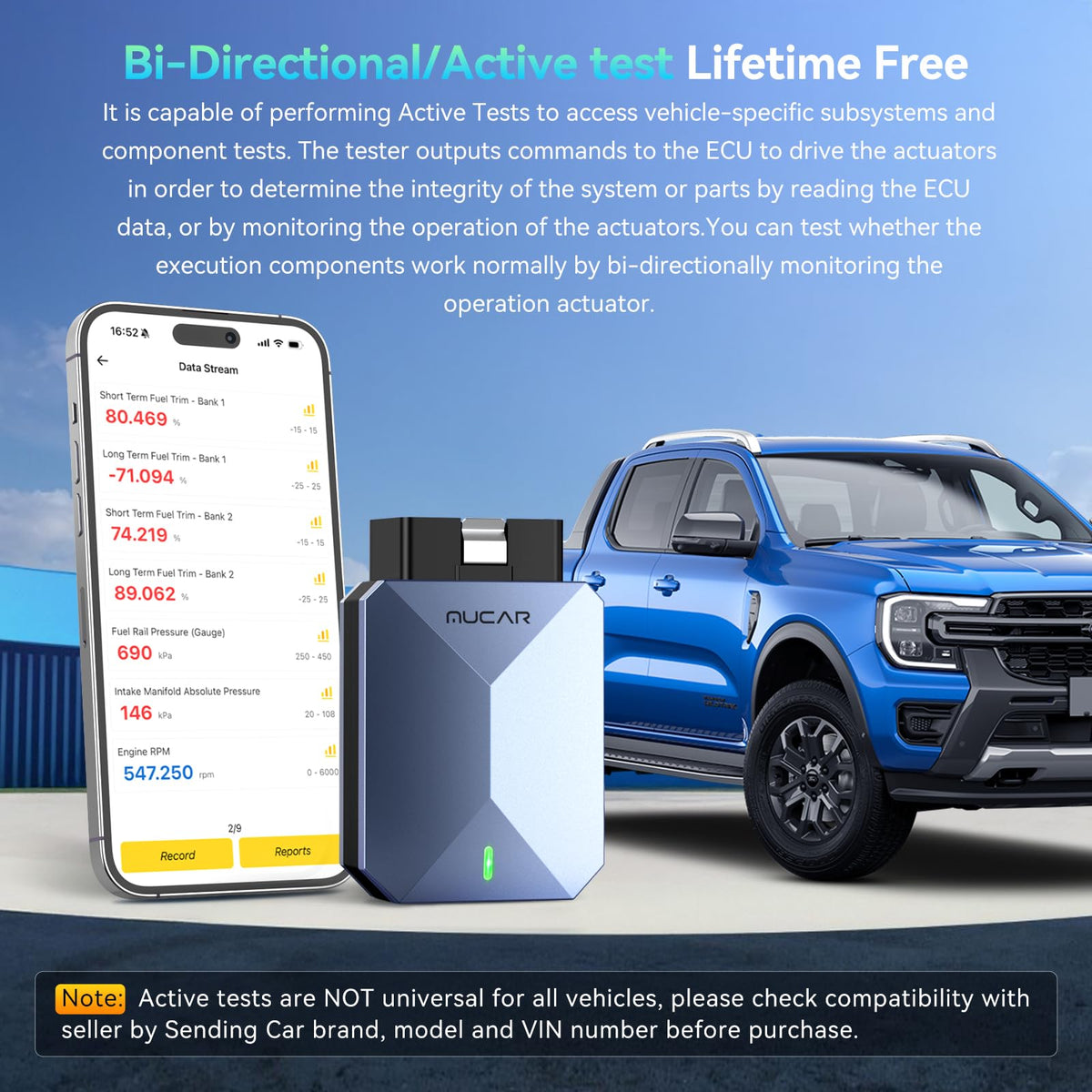 mucar bt200 max lifestyle garage setup with technician using device for convenience