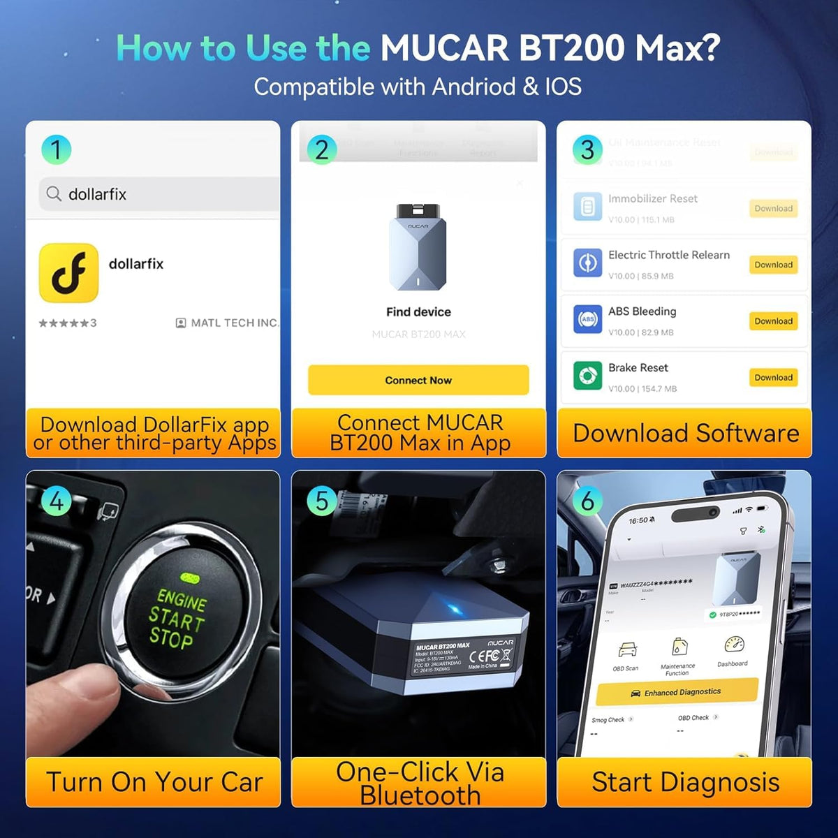 mucar device next to a smartphone for scale showing compact form factor and portability