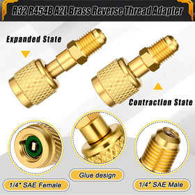 Mudder 45° brass adapter highlighting angled access for tight HVAC spaces