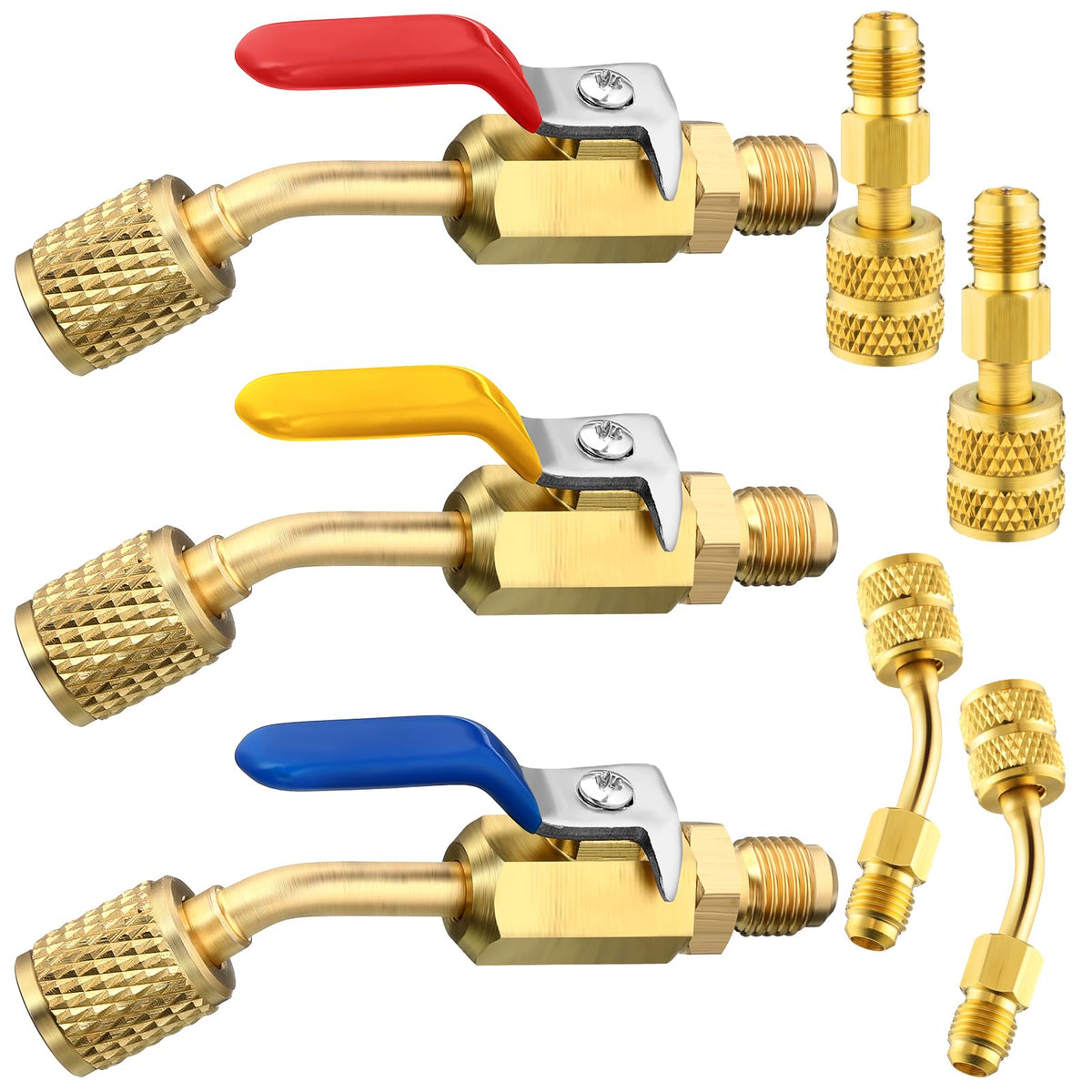 Mudder front view of full 7-piece kit showing valves and adapters for quick service