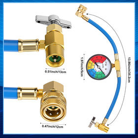 Mudder gauge and 19-inch hose laid flat showing clear pressure scales for quick readings