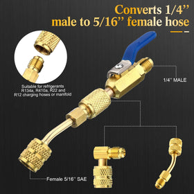 Mudder adapters connected to a mini-split port demonstrating compatibility and fast hookup