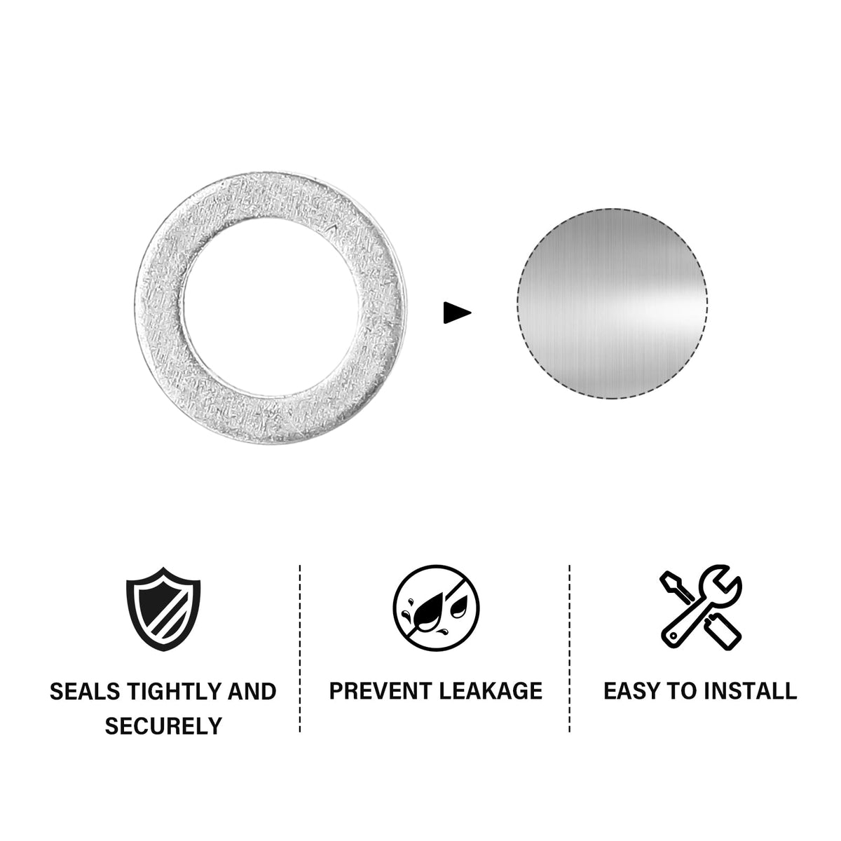 Single Mudder washer with 14 mm center showing precise dimensions benefit