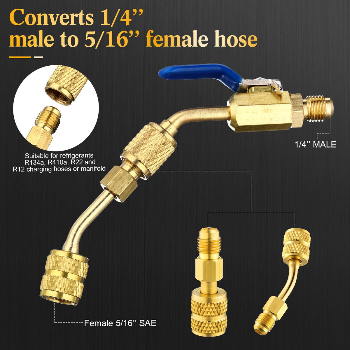 Mudder valve attached to a mini-split service port showing easy one-hand operation