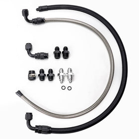 muge racing front packaging showing full hose kit and included adapters for quick install