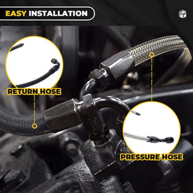 muge racing hose routing in engine bay demonstrating tidy installation and protection