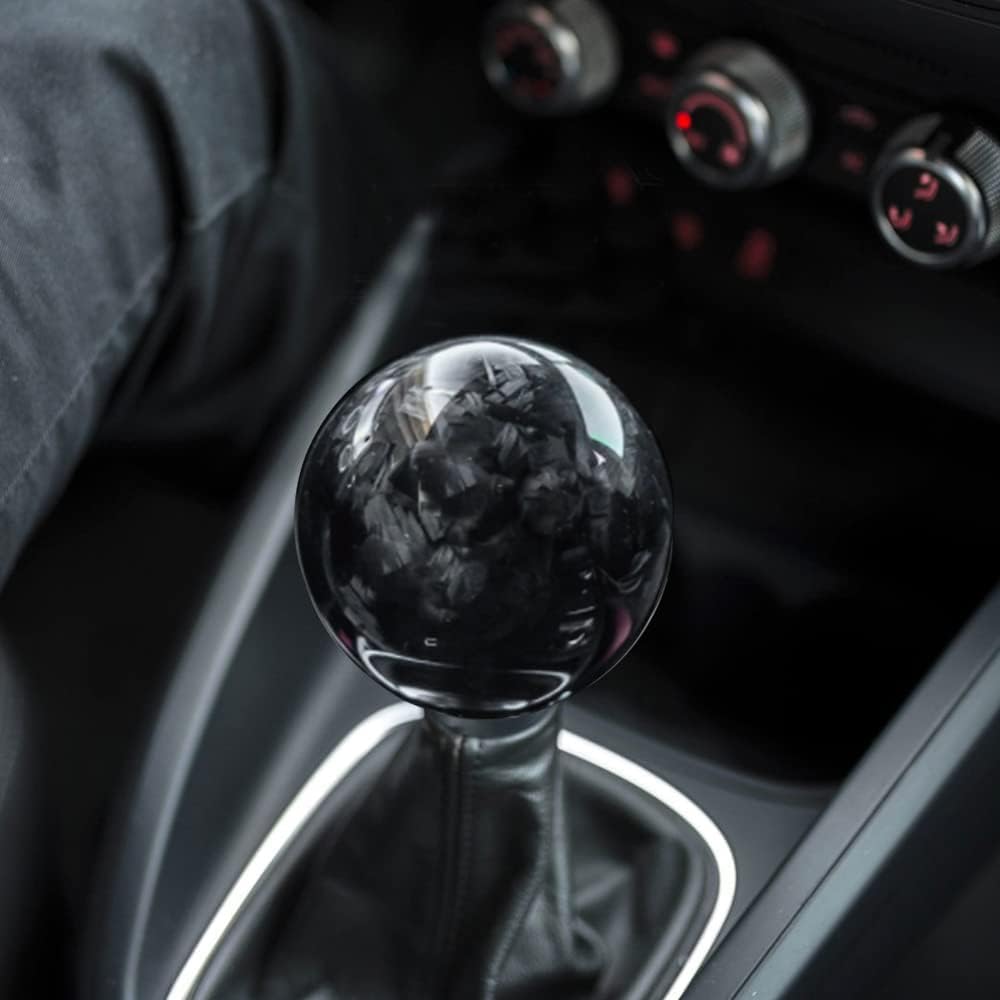 muge racing side profile of shift knob showing spherical silhouette for improved hand grip