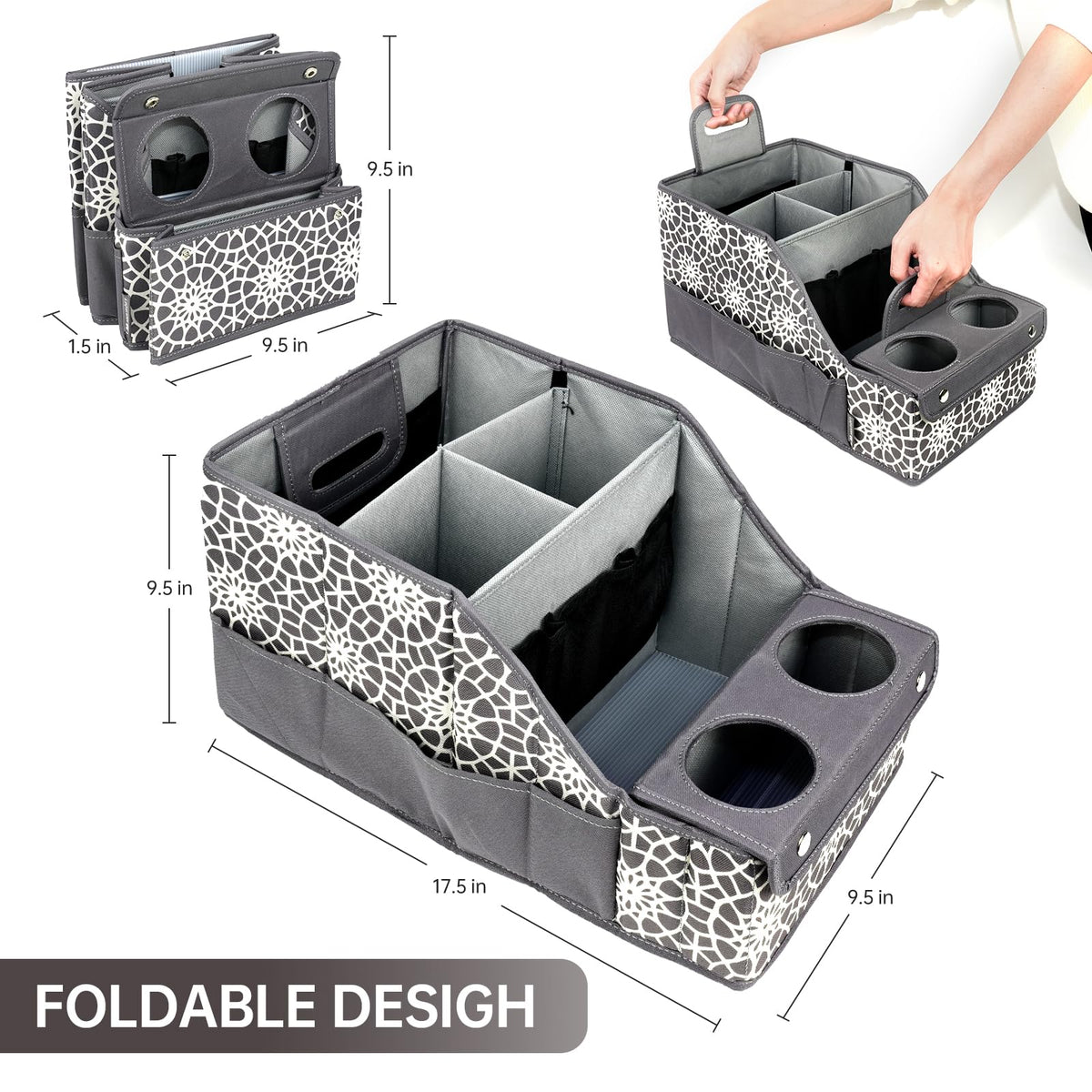 MULISOFT cup holders open and collapsed for secure beverage storage