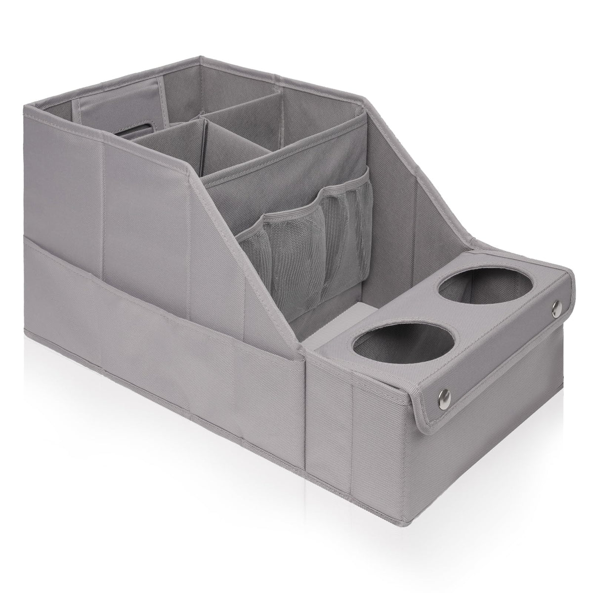MULISOFT front view of organizer installed showing multiple pockets for easy access