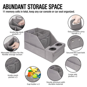 MULISOFT organizer open with books, toys, and devices to demonstrate storage capacity