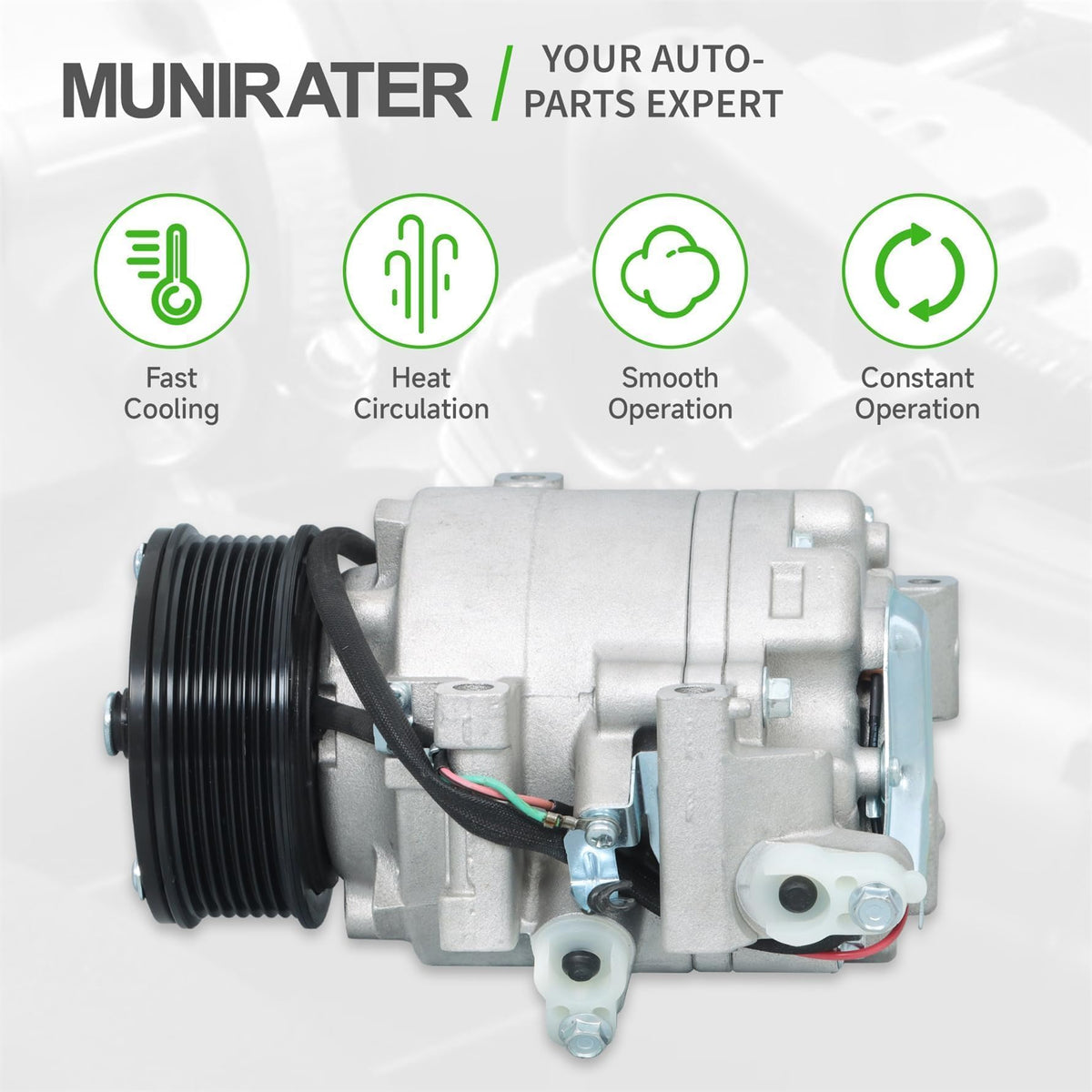 munirater close-up of compressor connection ports for easy integration