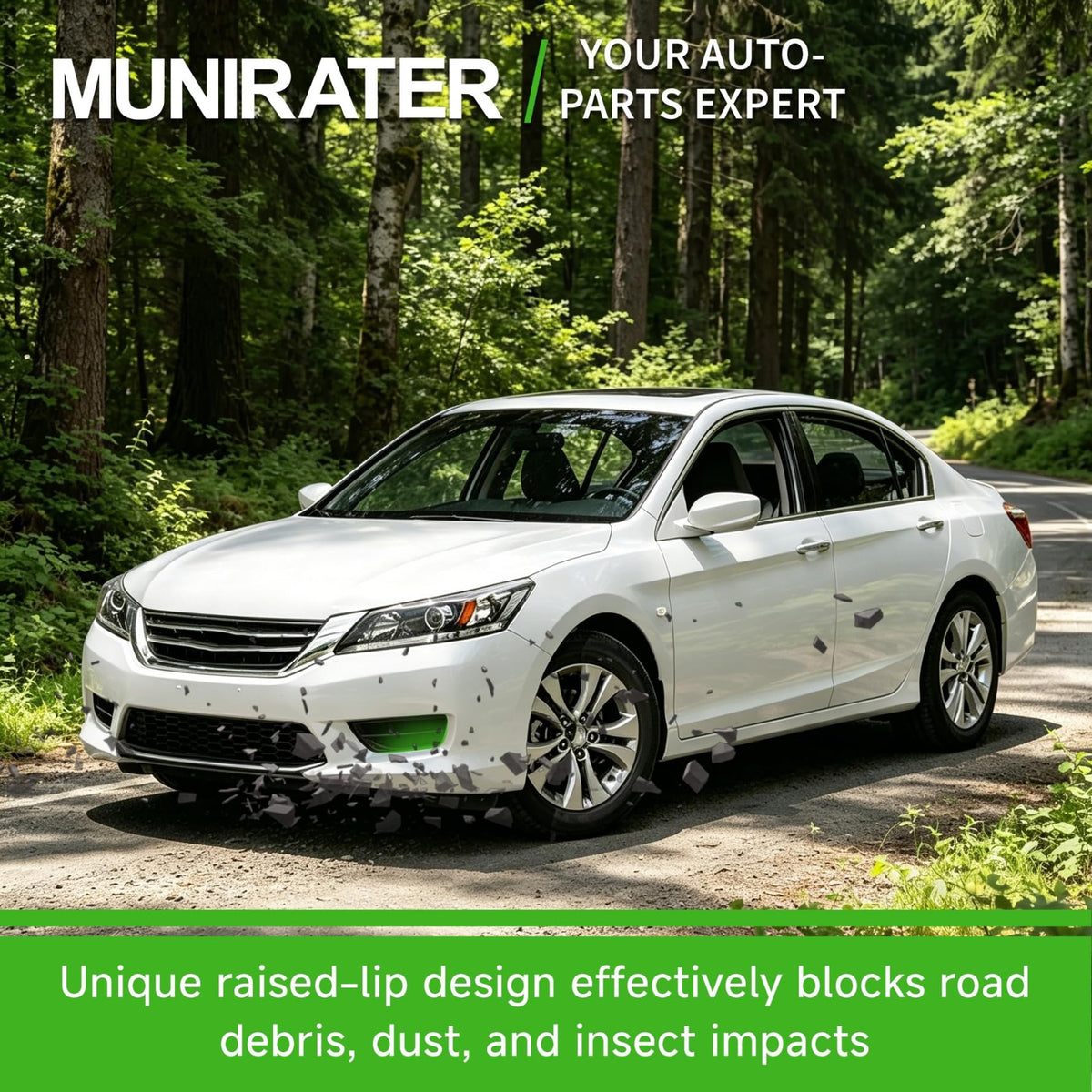 munirater installed on Accord front demonstrates clean factory look