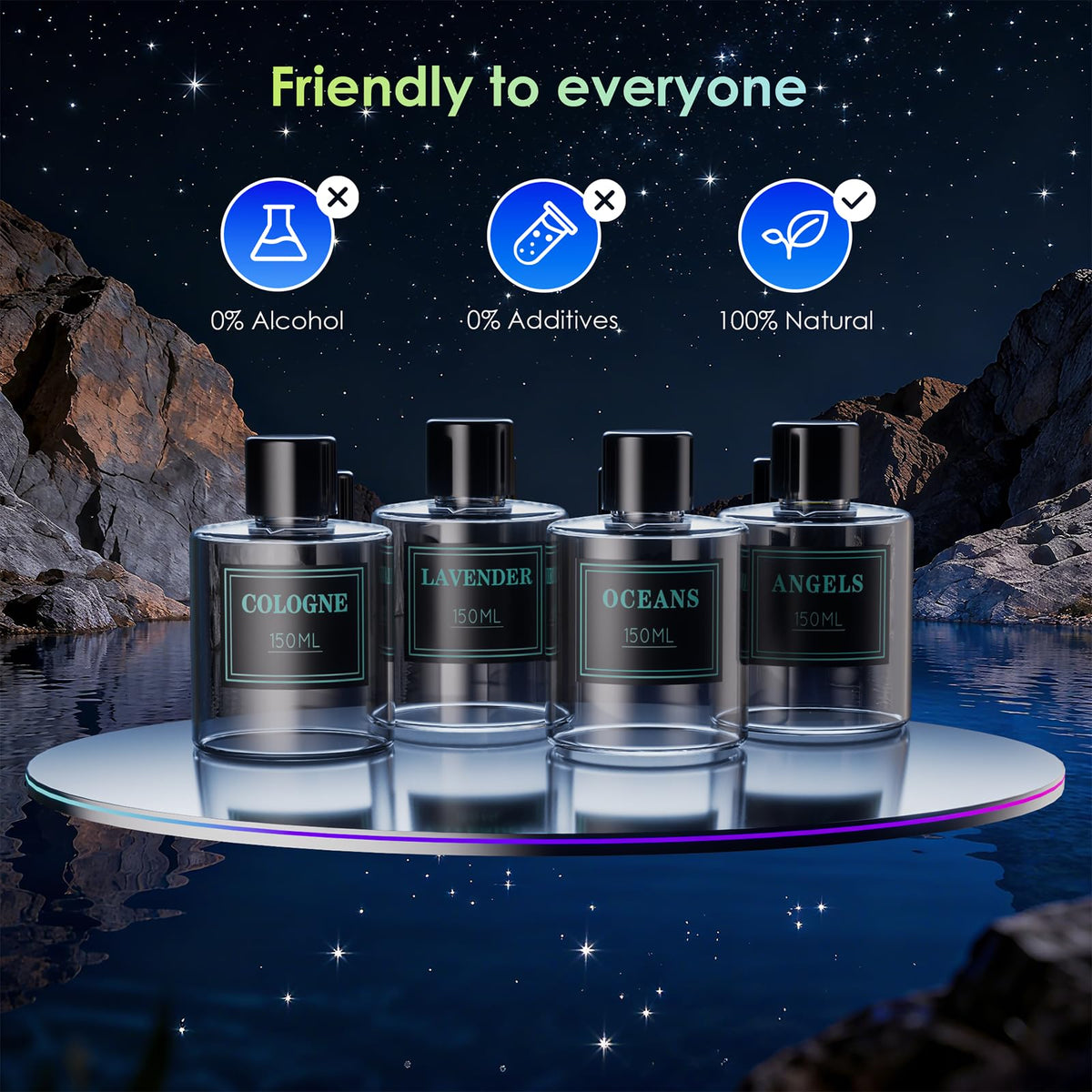 MUQAXAZT diffuser next to smartphone for scale, demonstrates compact portability benefit