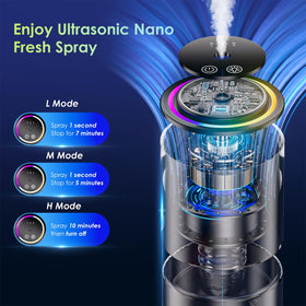 MUQAXAZT close-up of nozzle and controls, highlights precise spray mechanism benefit