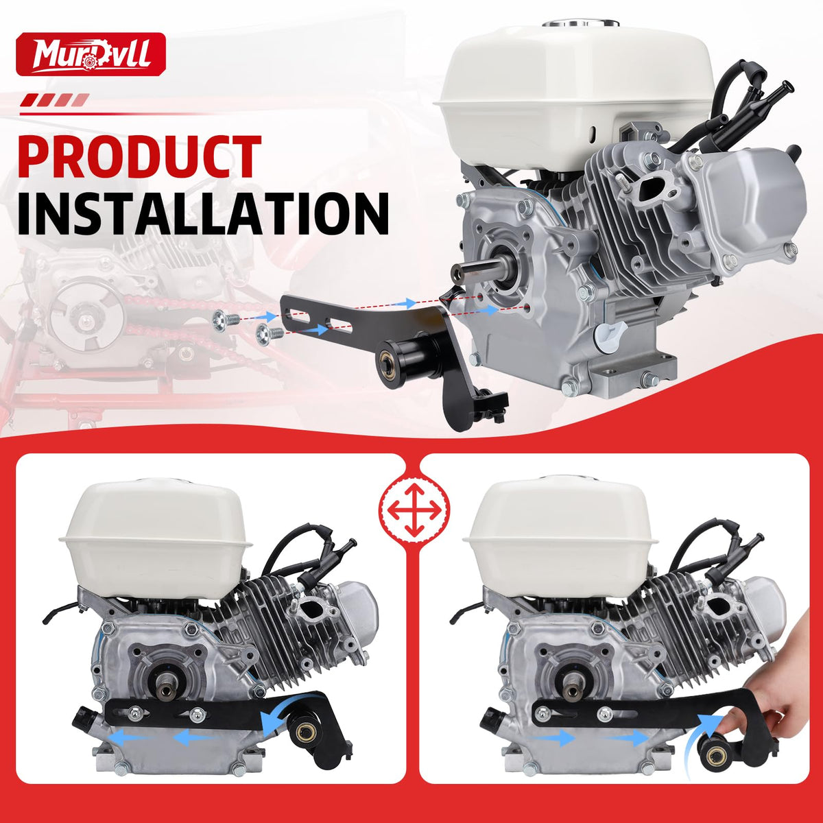 MurDvll mounted on Coleman CT200U demonstrating improved chain alignment