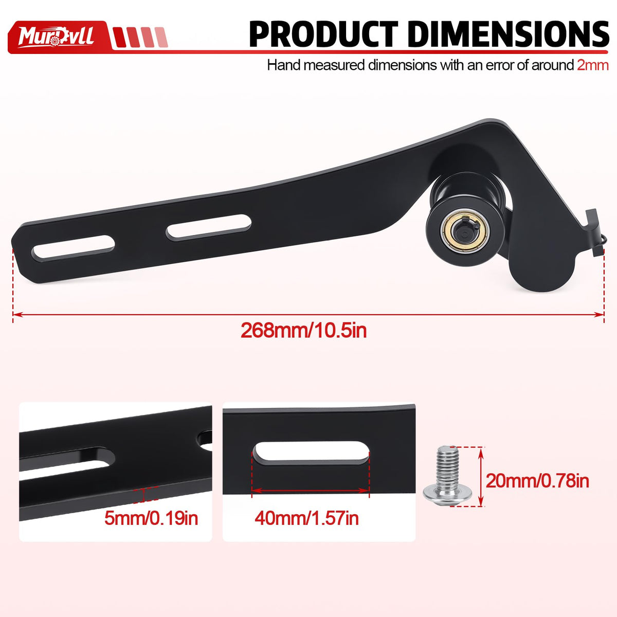MurDvll packaging with included L-wrench and screws for easy installation