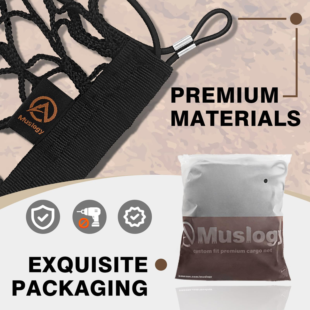 Muslogy bottom rope detail highlighting upright tension and anti-sag benefit