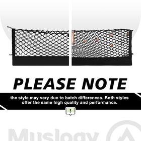 Muslogy cargo net holding varied items showing versatile use and improved trunk order