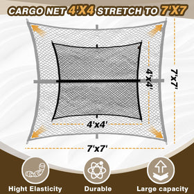 Muslogy net securing gear in ATV/UTV for organized hauling