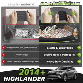 Muslogy net installed in Toyota Highlander trunk keeping items contained
