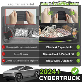 Muslogy installed in Cybertruck side view ensuring snug fit and organization