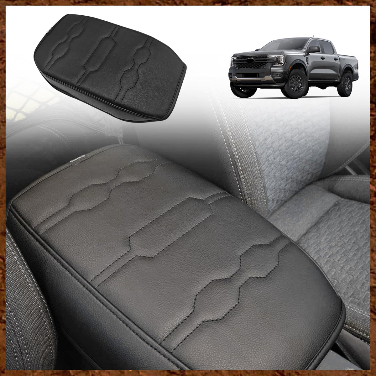 Muslogy front view of armrest cover showing precise fit and comfort
