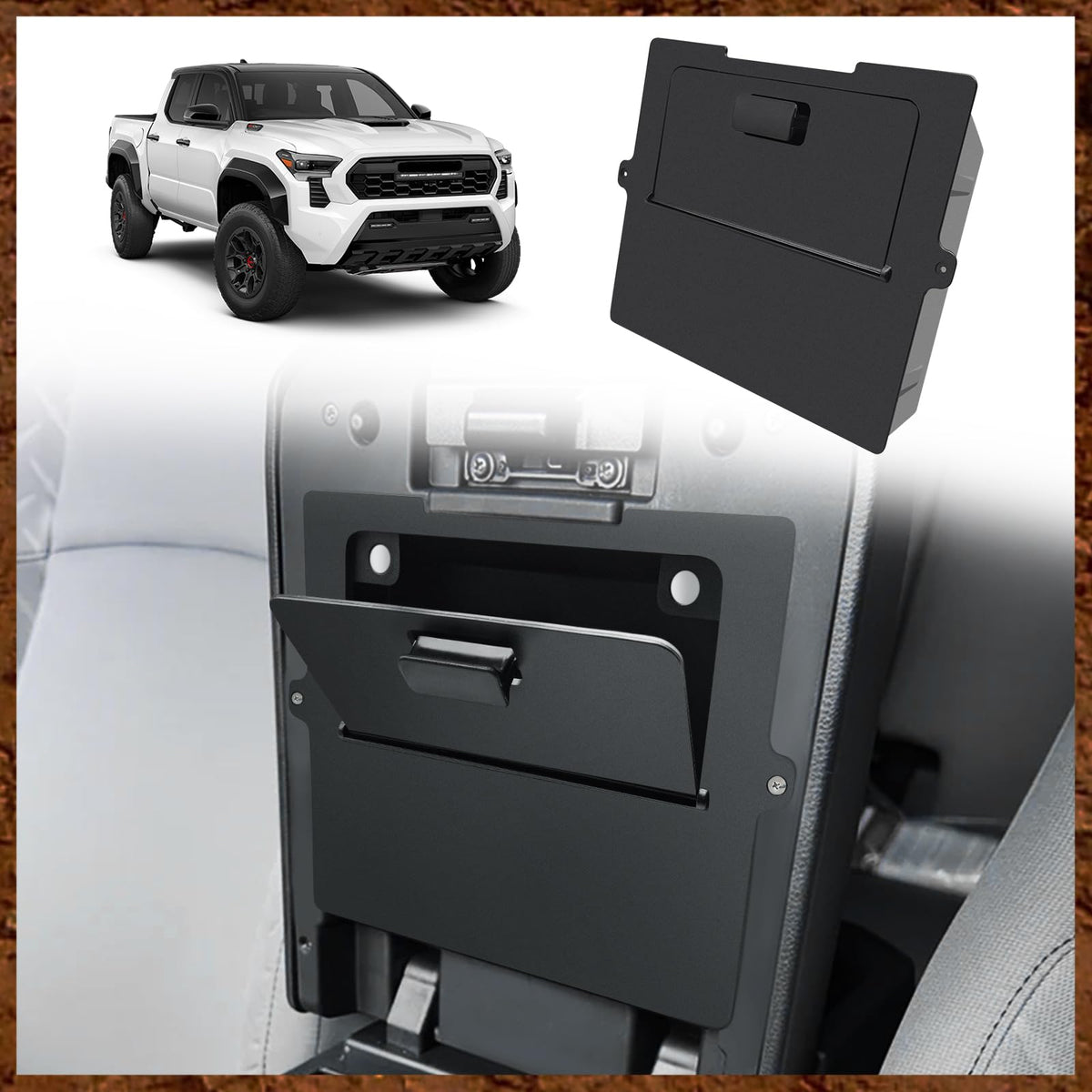 Muslogy center console front view showing neat fit and discreet benefit