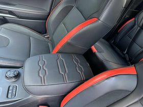 Muslogy front view on Ford Ranger console showing neat black orange trim and protection