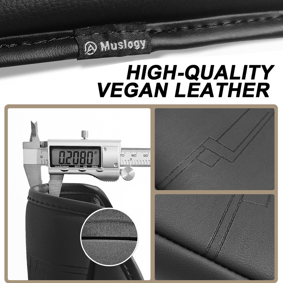 Muslogy underside elastic strap detail illustrating easy tool-free installation