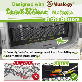 Muslogy envelope-style pocket side profile that prevents items from sliding