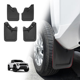 Muslogy front mud flap on Tacoma showing precise fit and added protection