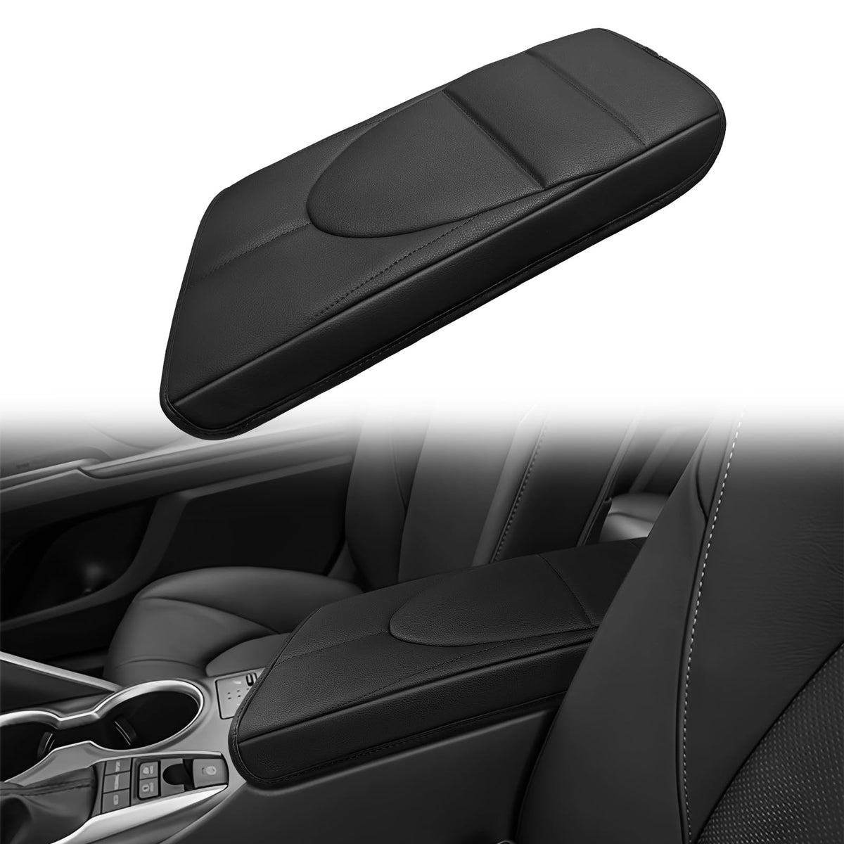 Muslogy front packaging showing armrest cover and benefits of protection