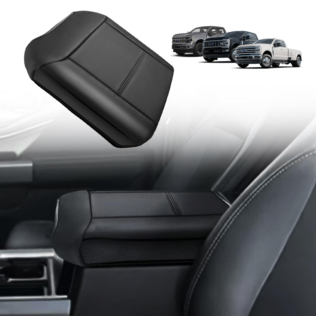 Muslogy front view showing form-fit armrest cover and neat finish for protection