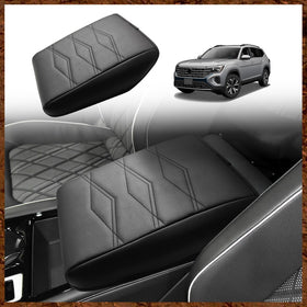 Muslogy front view of console armrest cover showing sleek OEM fit and added comfort