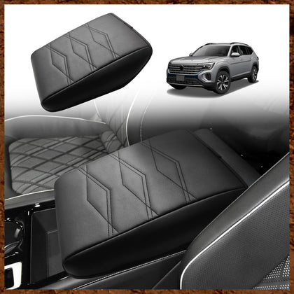 Muslogy front view of console armrest cover showing sleek OEM fit and added comfort