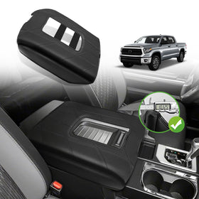Muslogy front view console cover showing precise Tundra fit and clean look