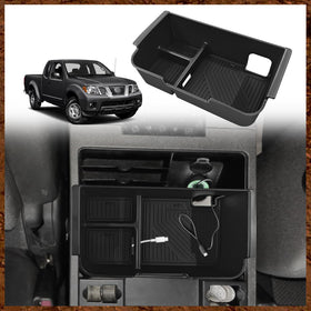 Muslogy front view console organizer showing neat compartments and quick access benefit